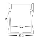 Havit Lighting Lighting 23mm x 28mm Silver Deep Square Aluminium LED Profile Havit Lighting - HV9693-2320 Lights-For-You